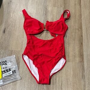 NWT women’s red sexy cut out one piece bathing suit
